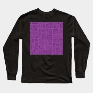 80s Lyrics Purple Long Sleeve T-Shirt